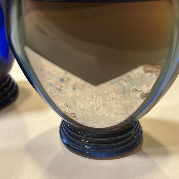 Evening In Paris Bottle Cobalt Blue/Blue Glass Lot Vintage 40s - Picture 7 of 9